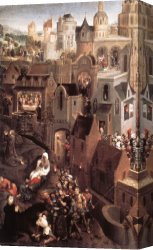 Memling Canvas Paintings - Scenes from the Passion of Christ [detail 1, left side] by Hans Memling